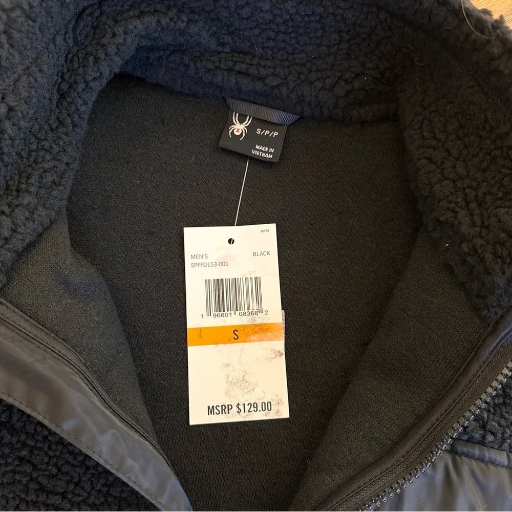 Spyder Men’s Full Zip Black Fleece Jacket Size Small NWT! - Picture 5 of 6